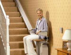 Woman on Stair Lift Chair